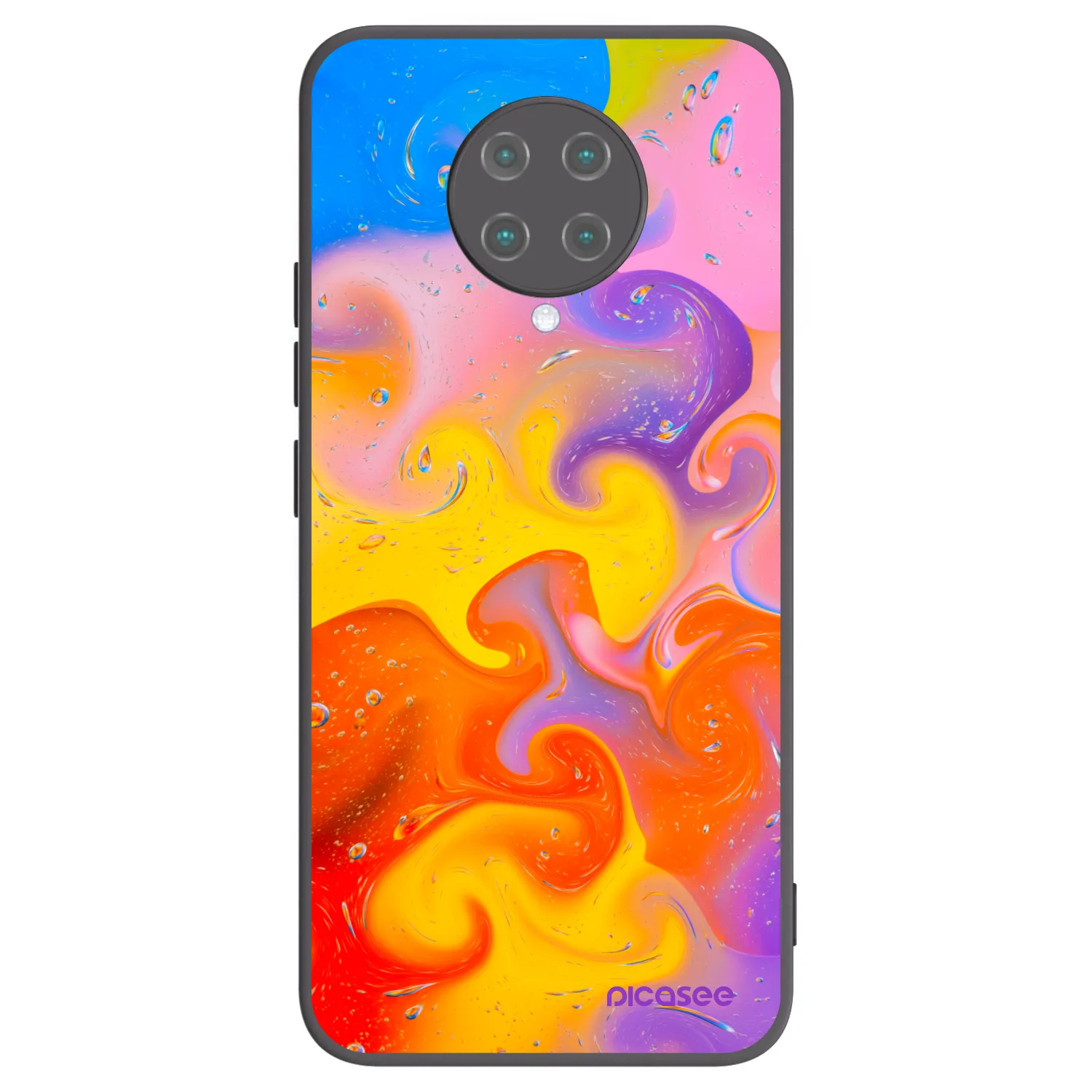 Picasee silikónový čierny obal pre Xiaomi Poco F2 Pro - Bubbles