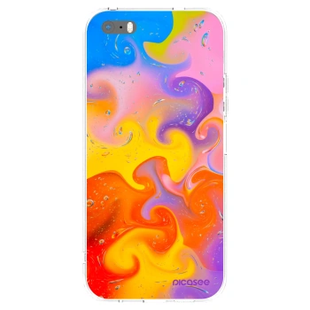 Picasee silikónový prehľadný obal pre Apple iPhone 5/5S/SE - Bubbles