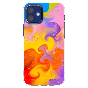 Picasee silikónový prehľadný obal pre Apple iPhone 12 mini - Bubbles