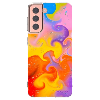 Picasee silikónový prehľadný obal pre Samsung Galaxy S21 5G G991B - Bubbles