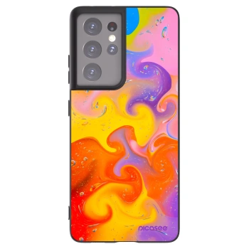 Picasee silikónový čierny obal pre Samsung Galaxy S21 Ultra 5G G998B - Bubbles