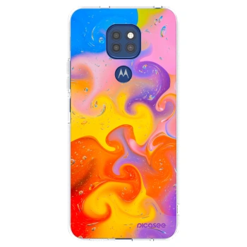 Picasee silikónový prehľadný obal pre Motorola Moto G9 Play - Bubbles