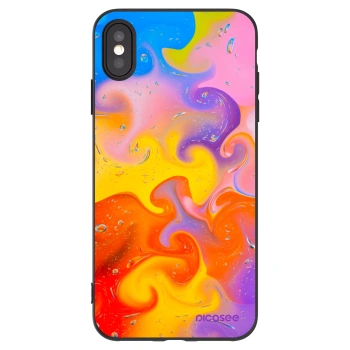 Picasee silikónový čierny obal pre Apple iPhone XS Max - Bubbles