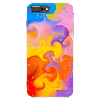 Picasee silikónový prehľadný obal pre Apple iPhone 7 Plus - Bubbles