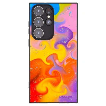 Picasee silikónový čierny obal pre Samsung Galaxy S23 Ultra 5G - Bubbles