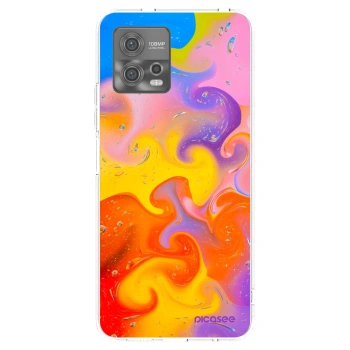 Picasee silikónový prehľadný obal pre Motorola Moto G72 - Bubbles