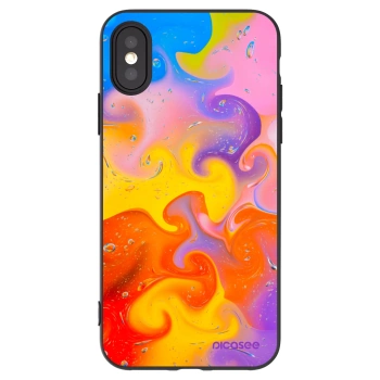 Picasee silikónový čierny obal pre Apple iPhone X/XS - Bubbles