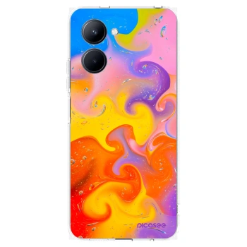 Picasee silikónový prehľadný obal pre Realme C33 (2023) - Bubbles