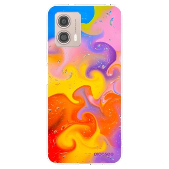 Picasee silikónový prehľadný obal pre Motorola Moto G53 5G - Bubbles