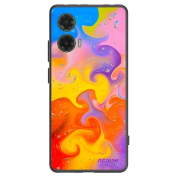 Picasee silikónový čierny obal pre Motorola Moto G35 5G - Bubbles