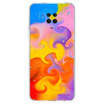 Picasee silikónový prehľadný obal pre Xiaomi Redmi Note 9 Pro - Bubbles