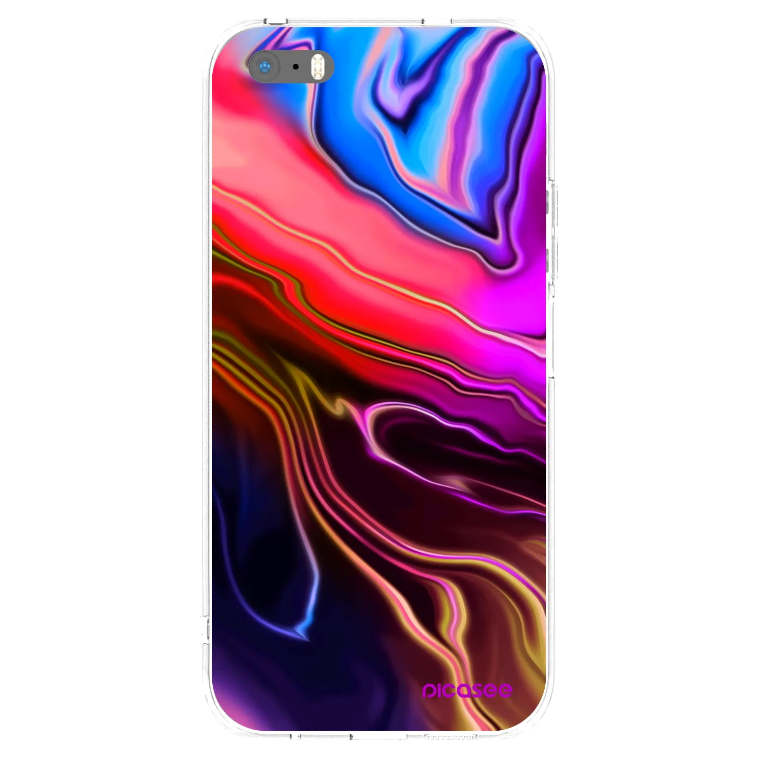Picasee silikónový prehľadný obal pre Apple iPhone 5/5S/SE - Electric
