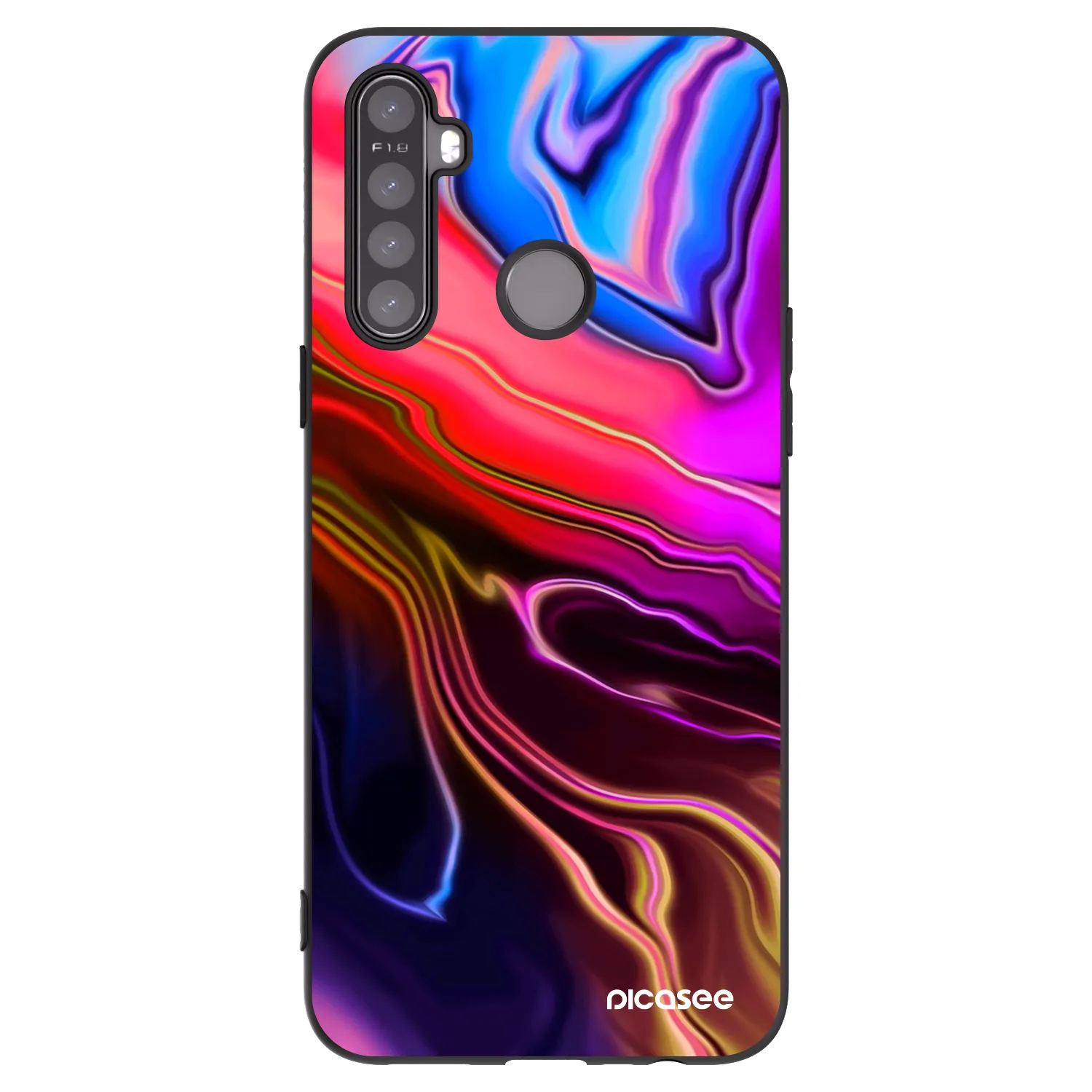 Picasee silikónový čierny obal pre Realme 6i - Electric