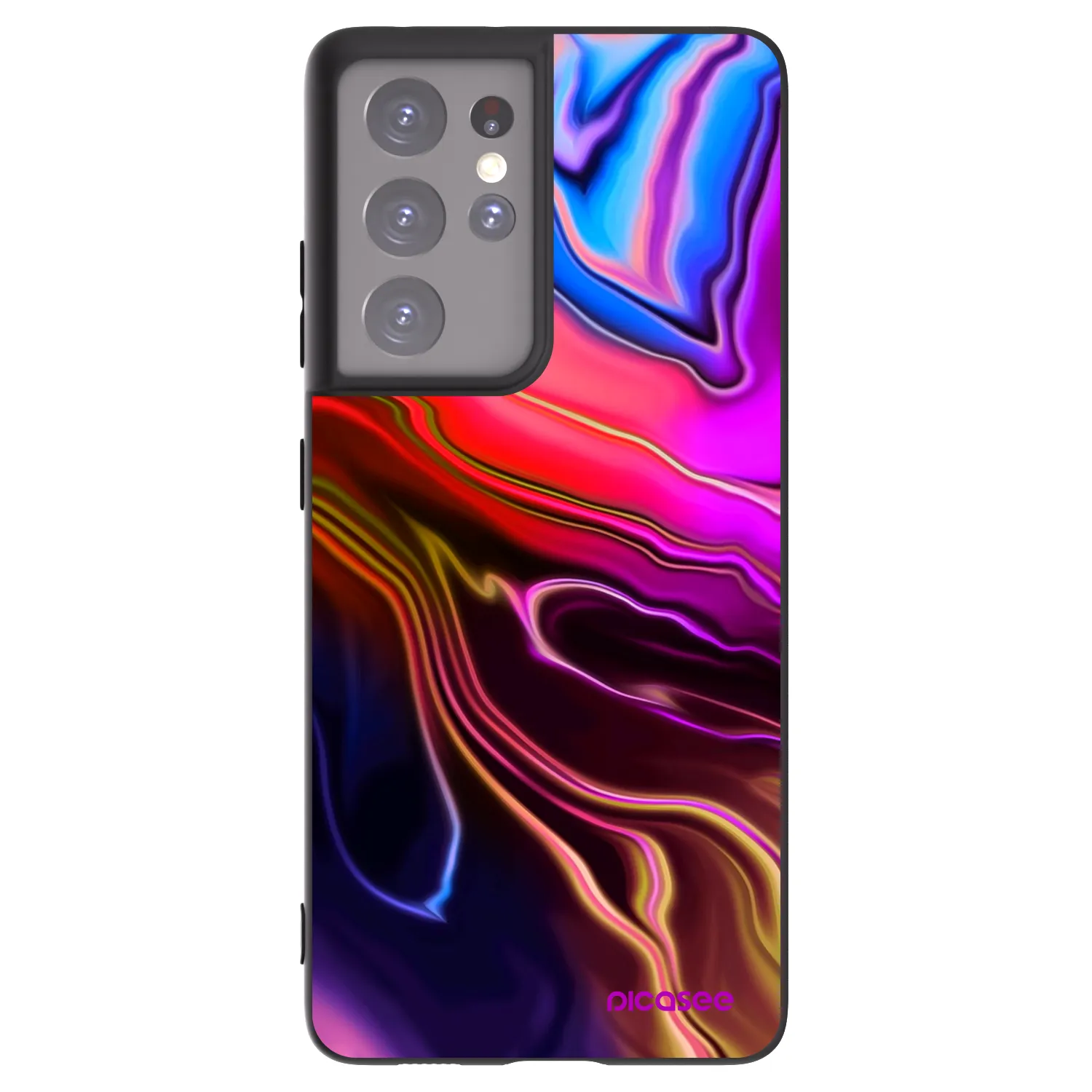 Picasee silikónový čierny obal pre Samsung Galaxy S21 Ultra 5G G998B - Electric