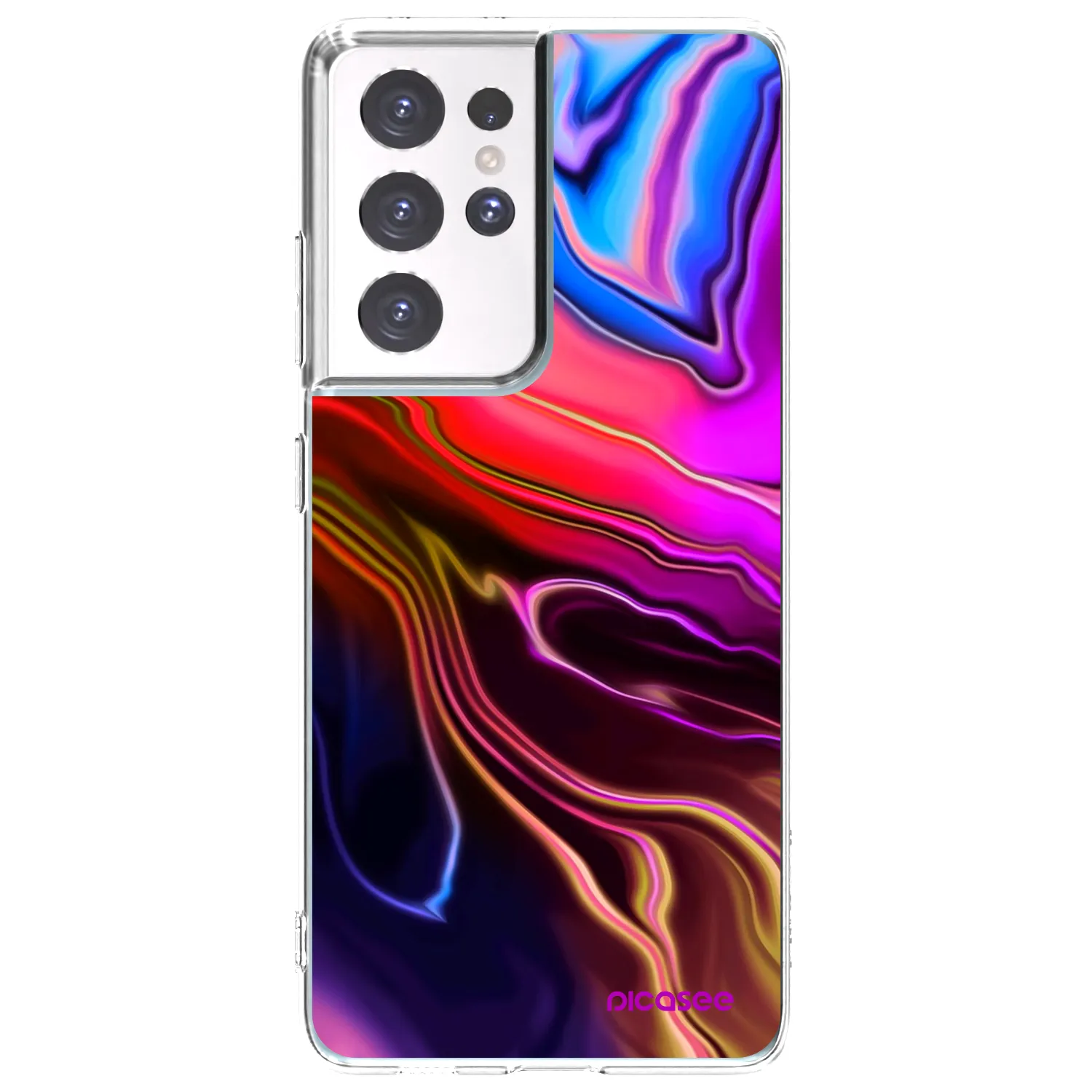 Picasee silikónový prehľadný obal pre Samsung Galaxy S21 Ultra 5G G998B - Electric