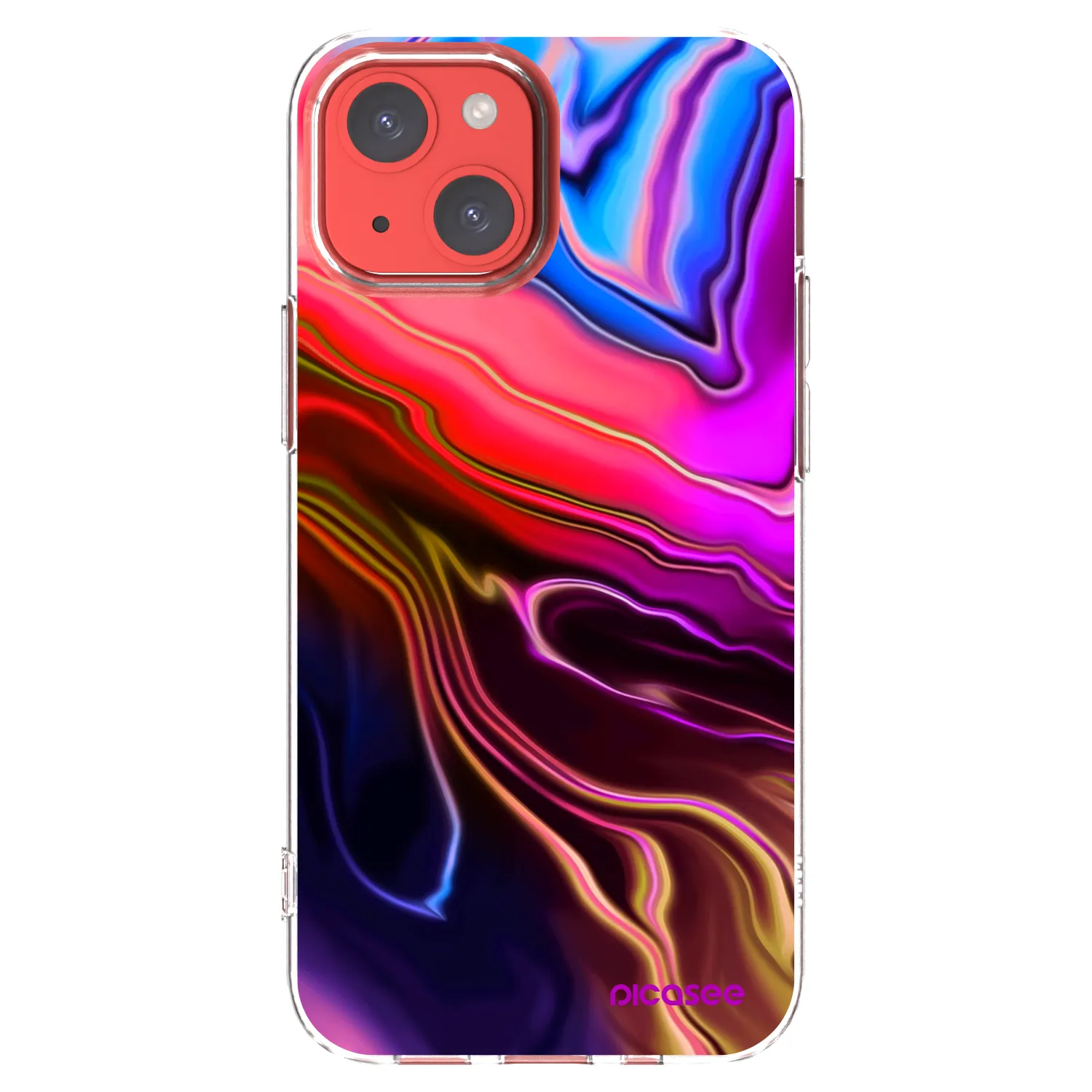 Picasee silikónový prehľadný obal pre Apple iPhone 13 mini - Electric