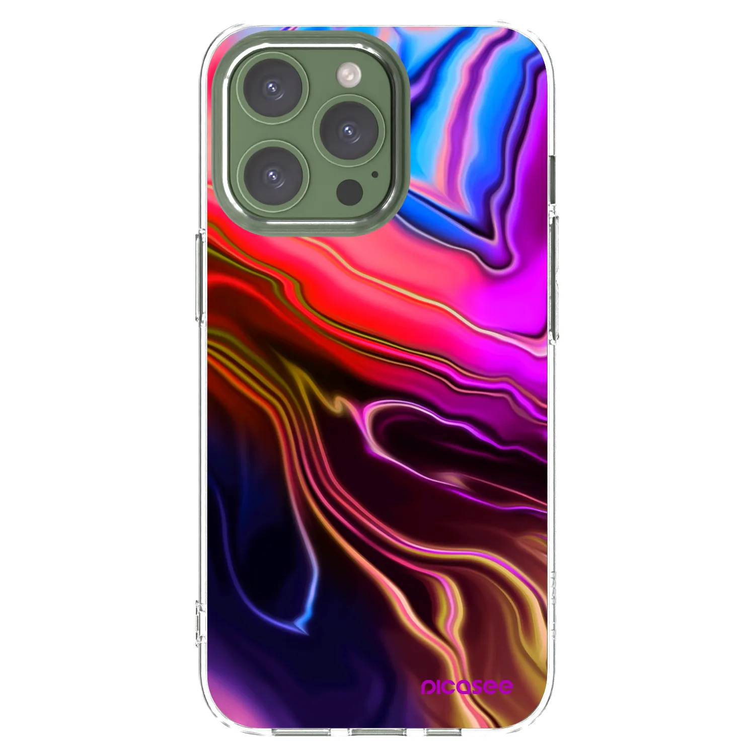 Picasee silikónový prehľadný obal pre Apple iPhone 13 Pro - Electric