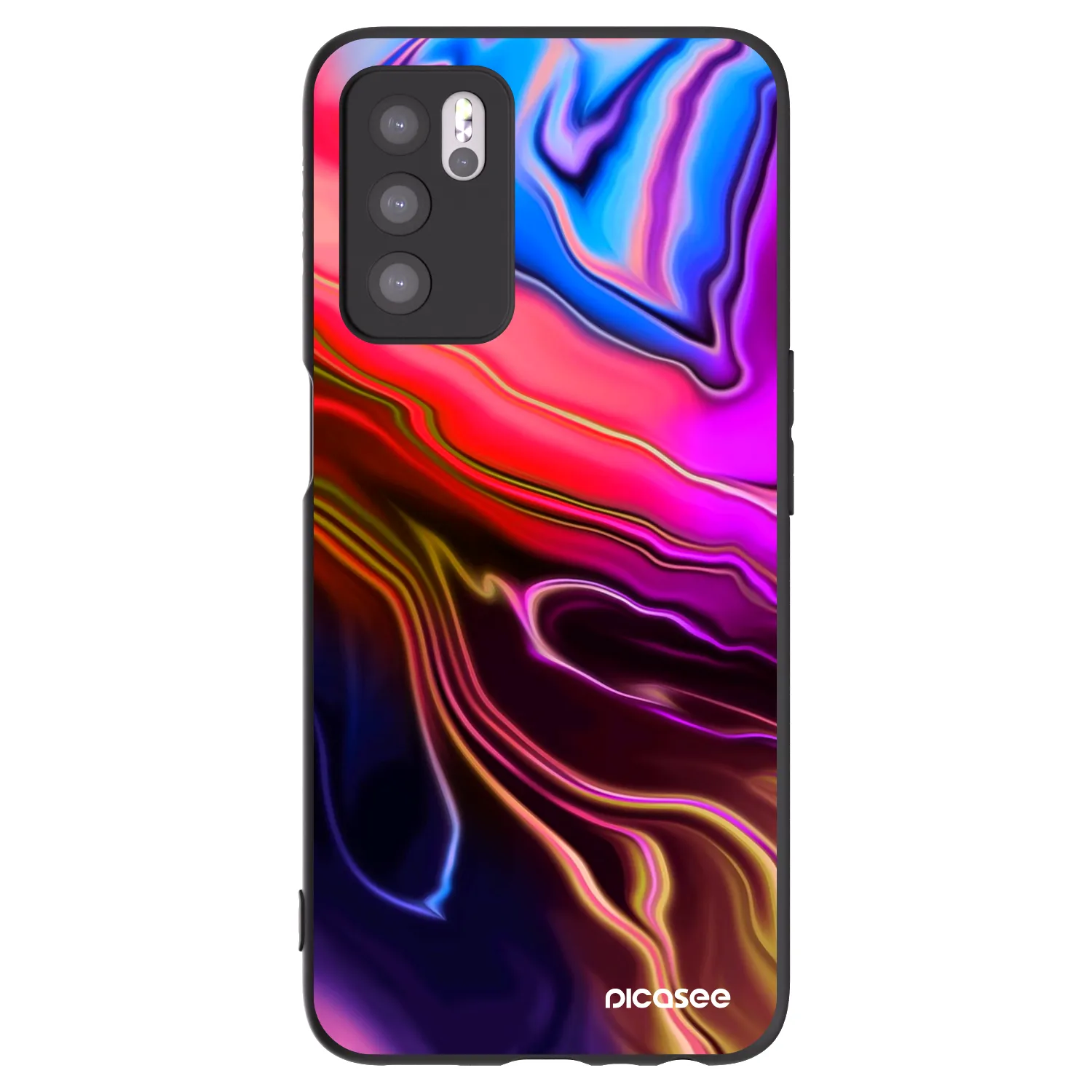 Picasee silikónový čierny obal pre OPPO A16s - Electric