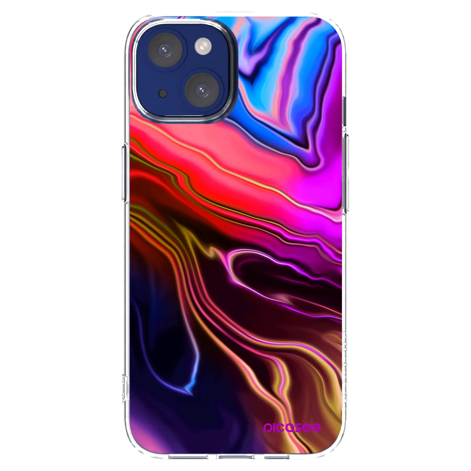 Silikónový prehľadný obal pre Apple iPhone 14 - Electric