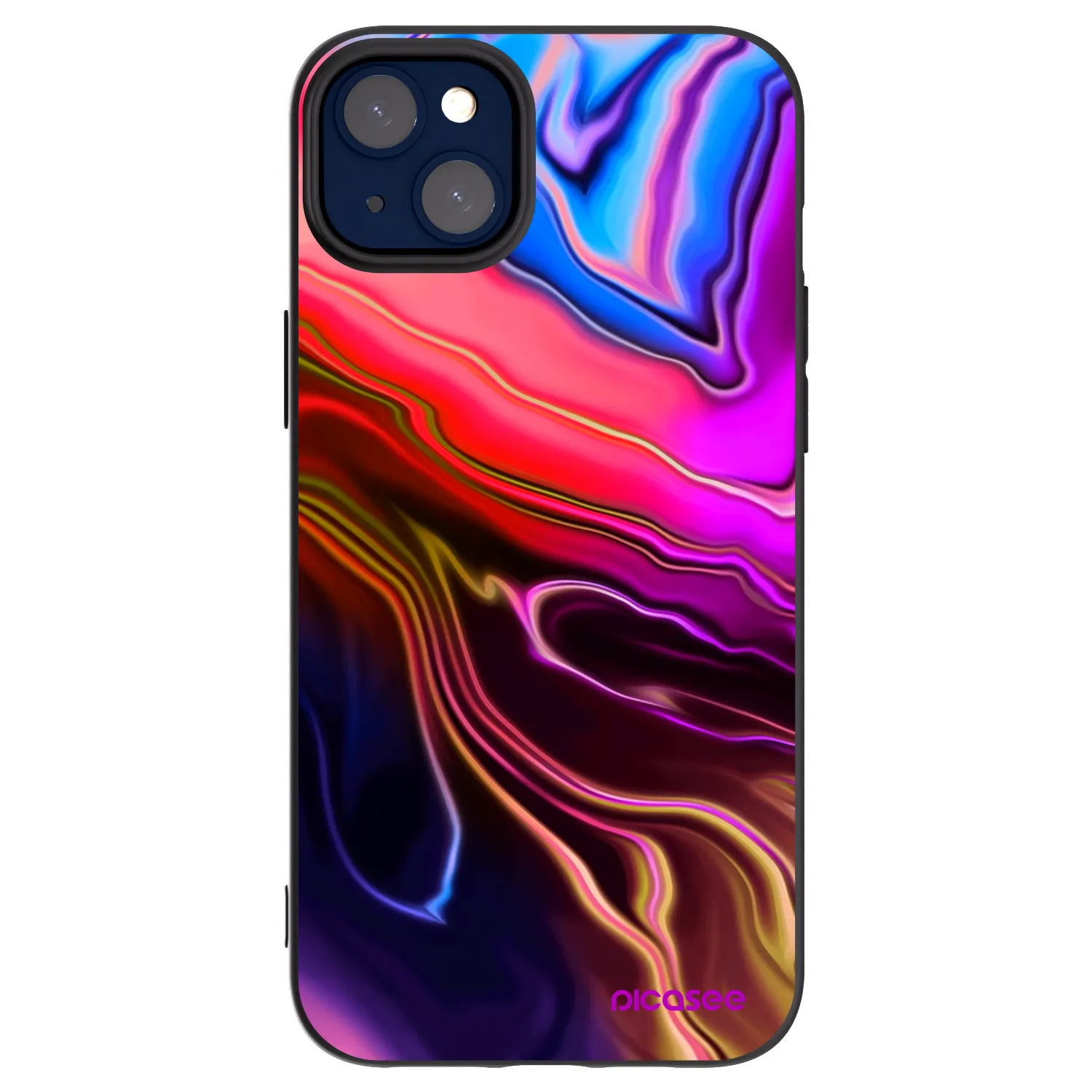 Picasee silikónový čierny obal pre Apple iPhone 14 Plus - Electric