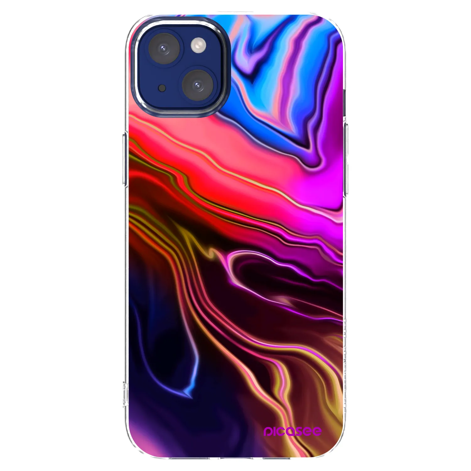 Picasee silikónový prehľadný obal pre Apple iPhone 14 Plus - Electric