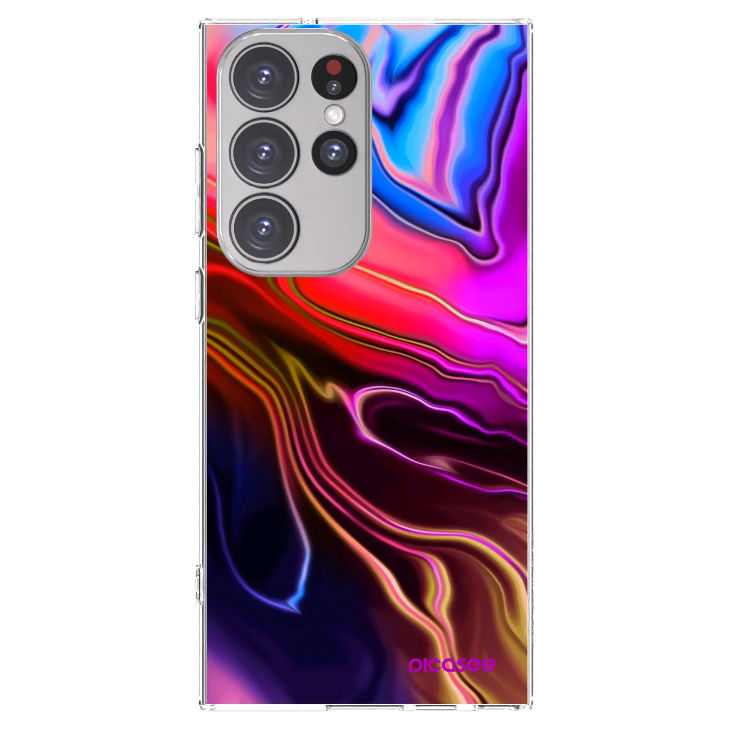 Picasee silikónový prehľadný obal pre Samsung Galaxy S23 Ultra 5G - Electric