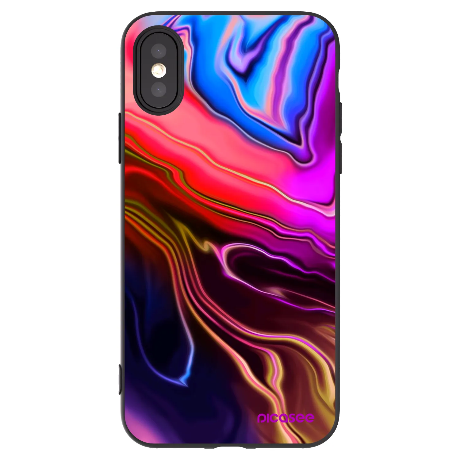 Picasee silikónový čierny obal pre Apple iPhone X/XS - Electric