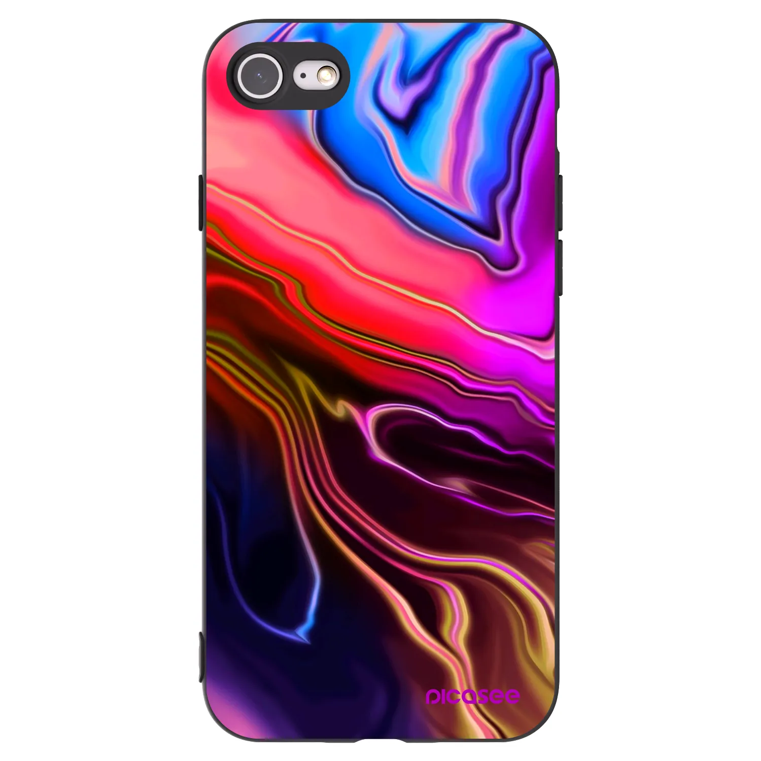 Picasee silikónový čierny obal pre Apple iPhone 7 - Electric