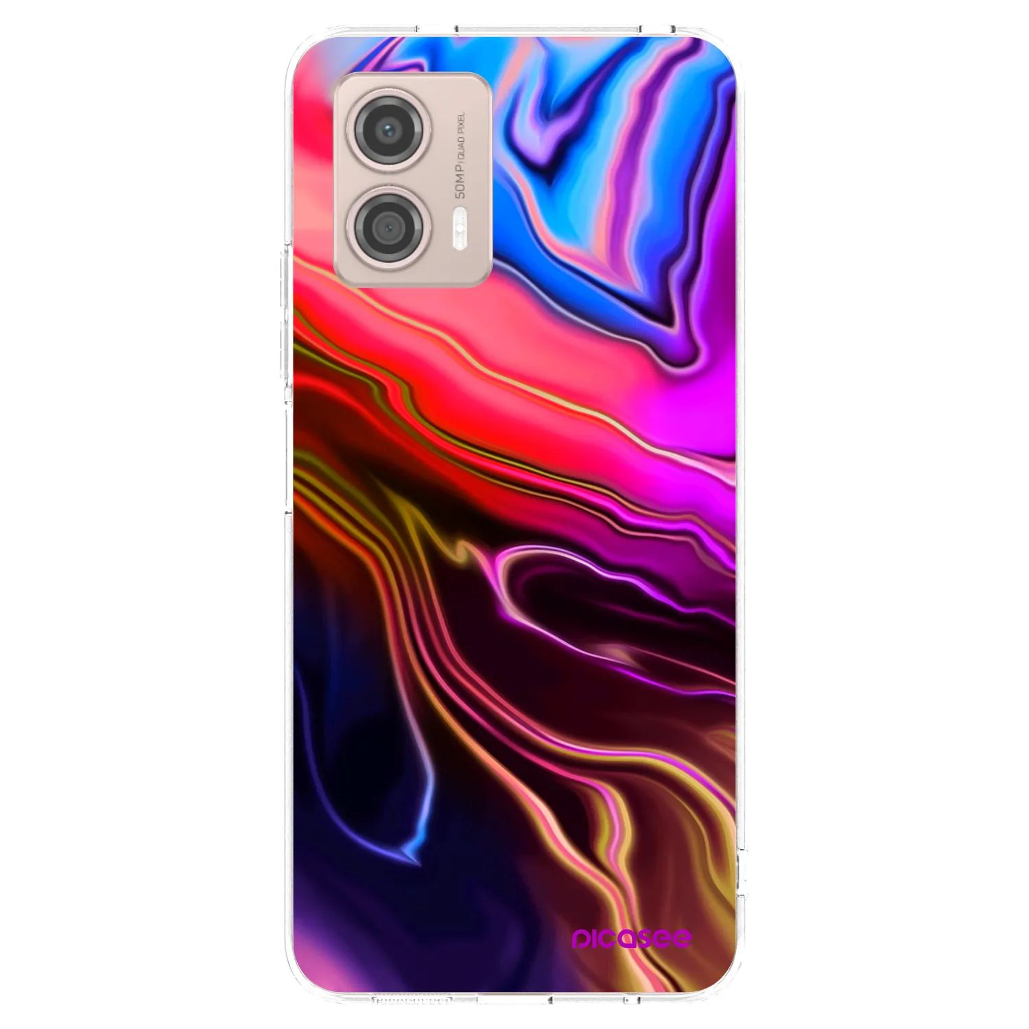 Picasee silikónový prehľadný obal pre Motorola Moto G53 5G - Electric