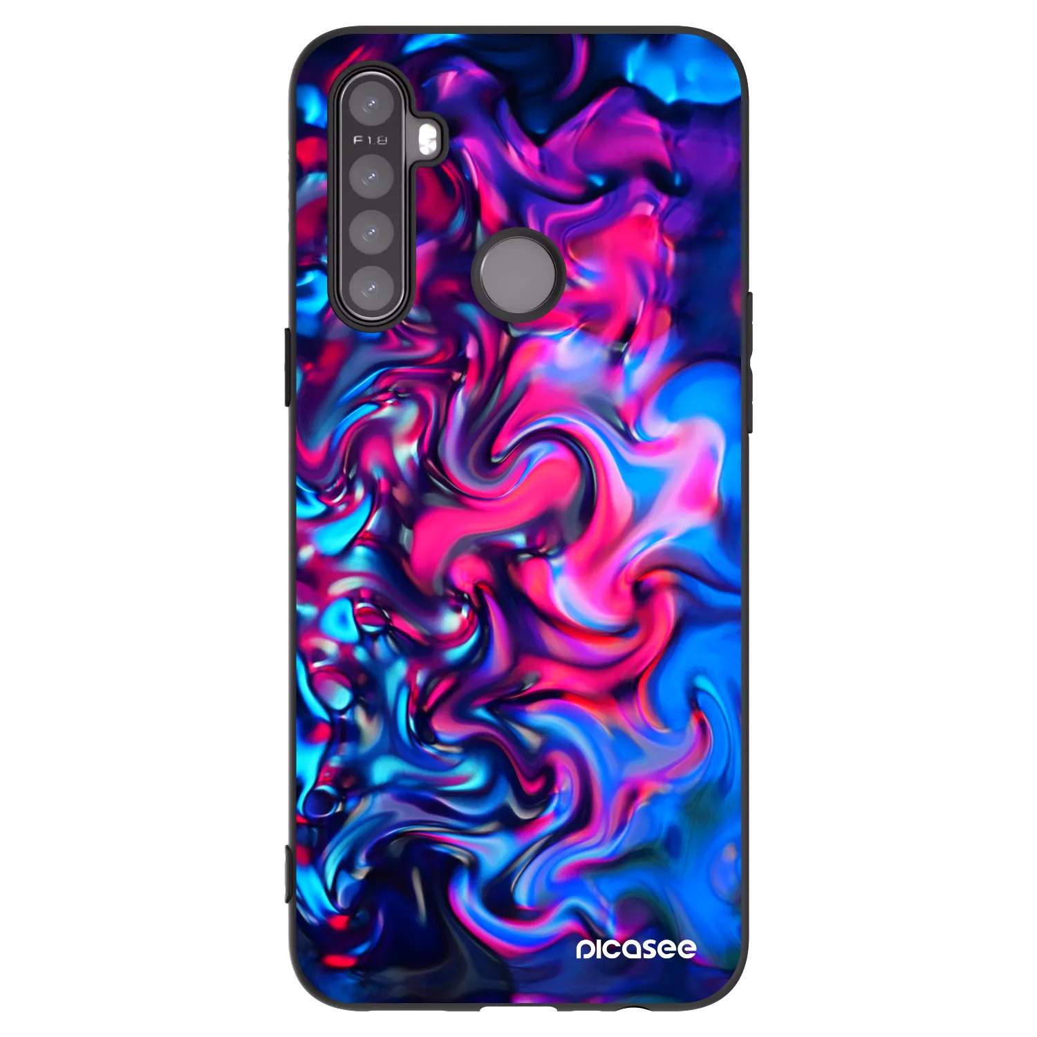 Picasee silikónový čierny obal pre Realme 5 - Redlight