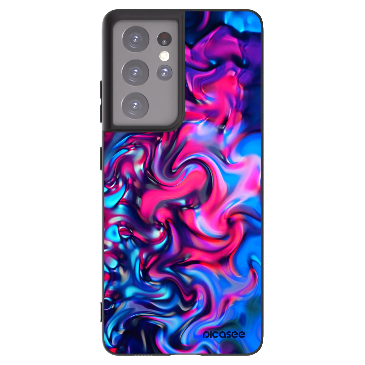 Picasee silikónový čierny obal pre Samsung Galaxy S21 Ultra 5G G998B - Redlight