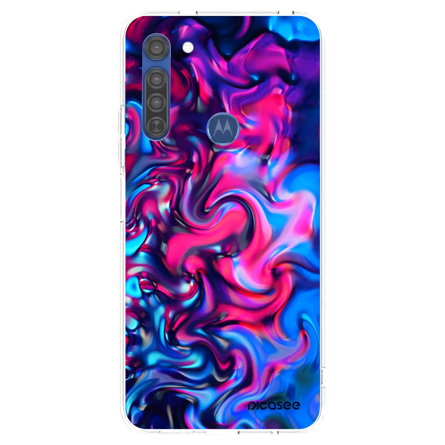 Picasee silikónový prehľadný obal pre Motorola Moto G8 - Redlight
