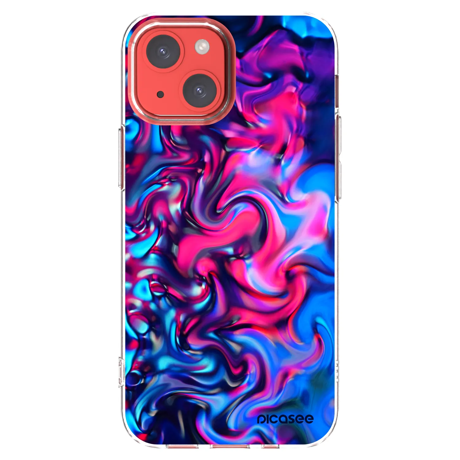Picasee silikónový prehľadný obal pre Apple iPhone 13 mini - Redlight