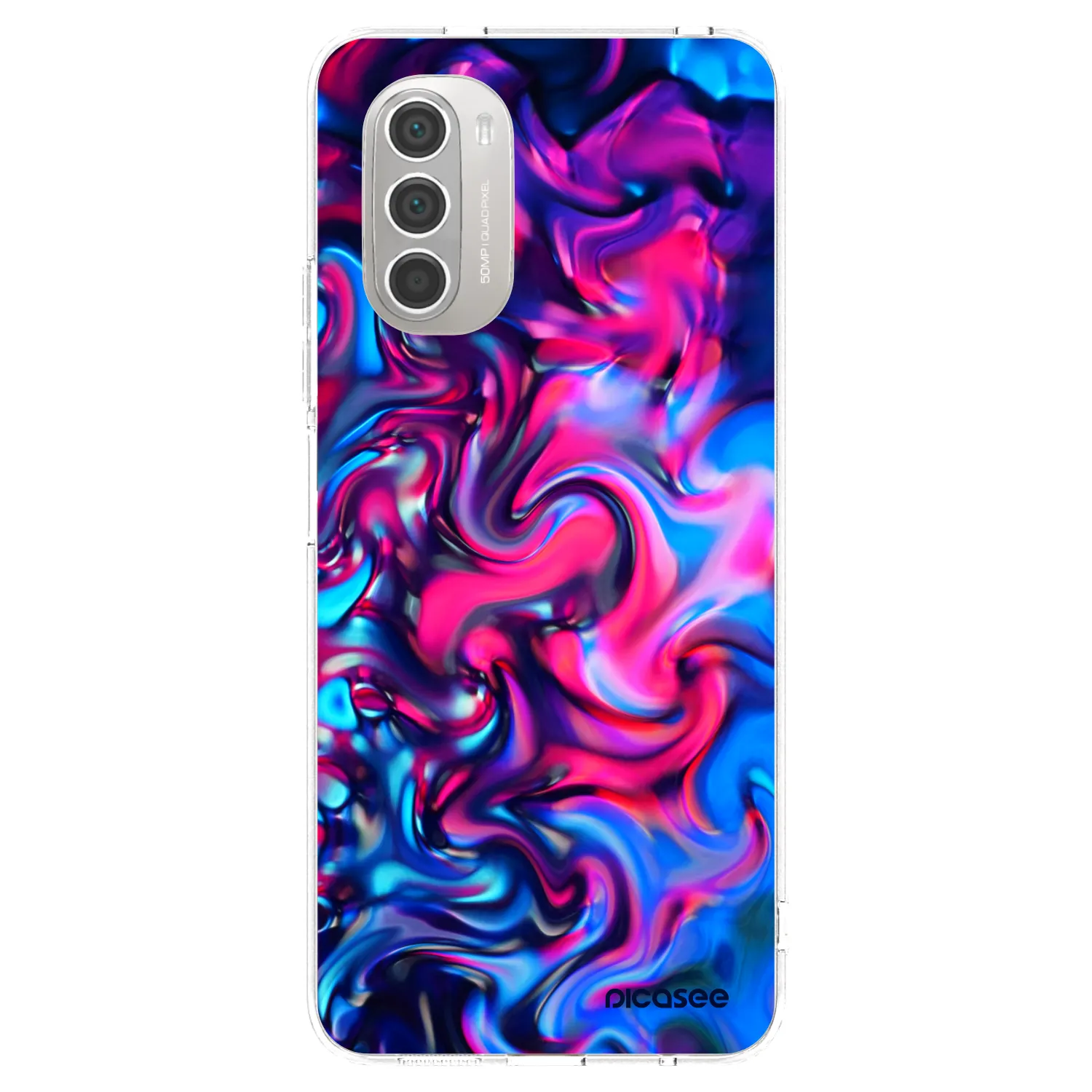 Picasee silikónový prehľadný obal pre Motorola Moto G51 - Redlight