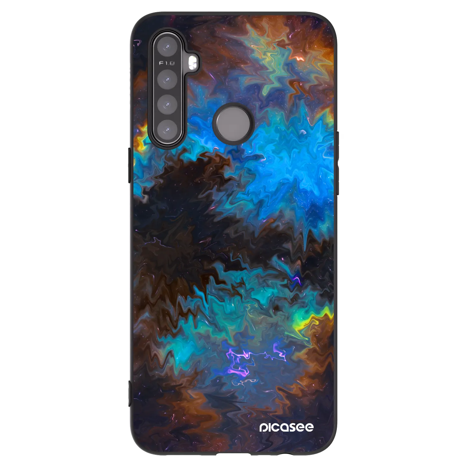 Picasee silikónový čierny obal pre Realme 5 - Space