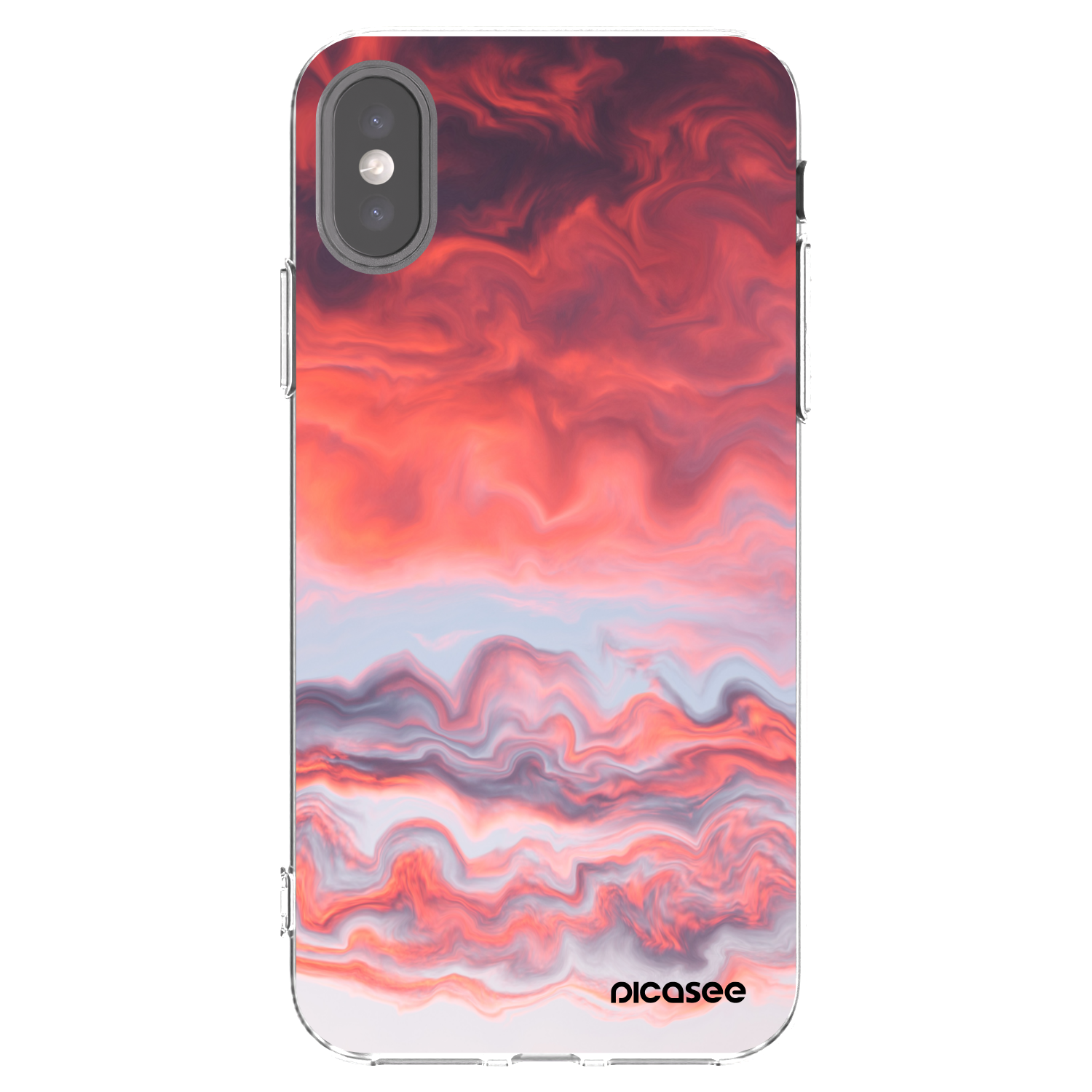 Picasee silikónový prehľadný obal pre Apple iPhone X/XS - Sunset