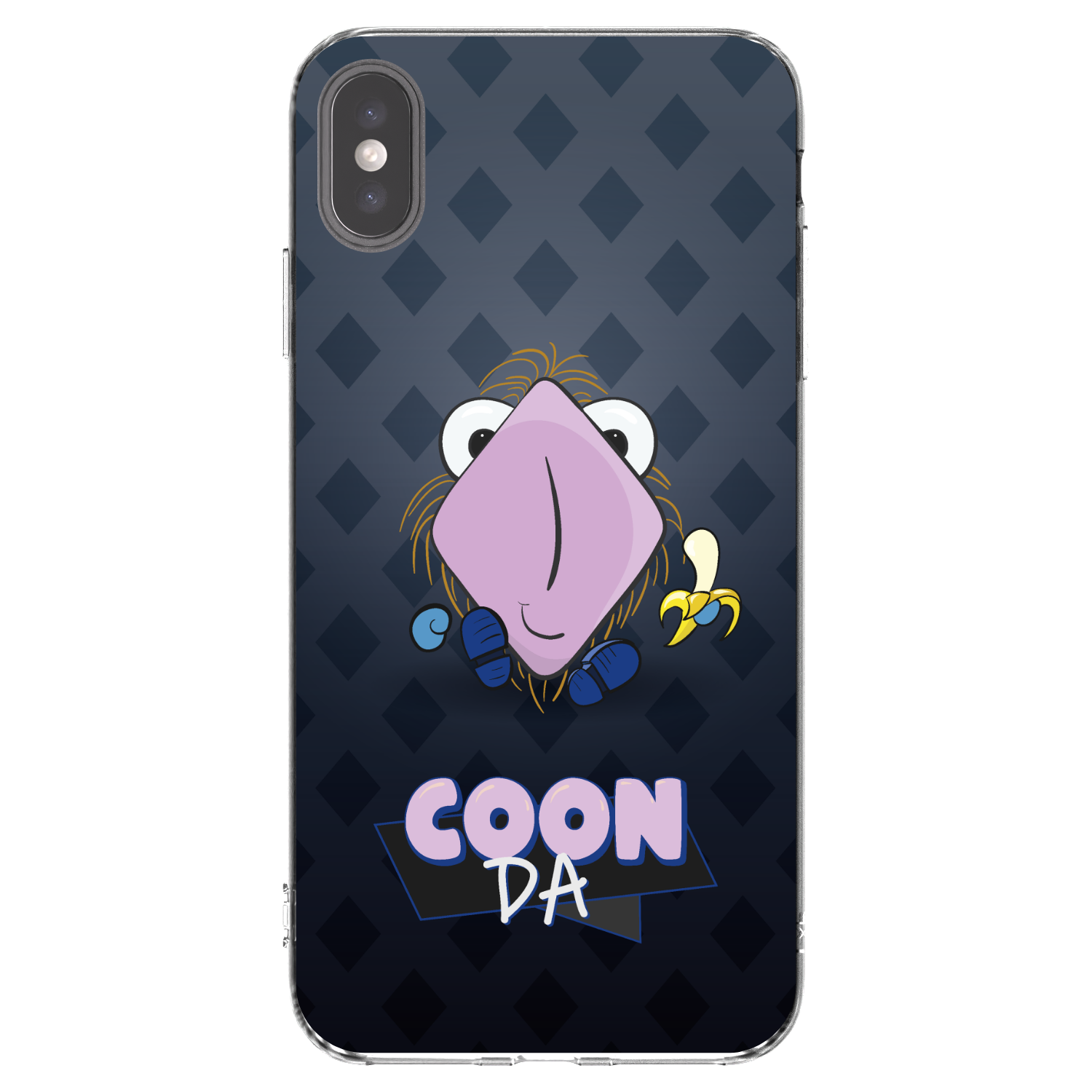 Picasee silikónový prehľadný obal pre Apple iPhone XS Max - COONDA chlupatka - tmavá