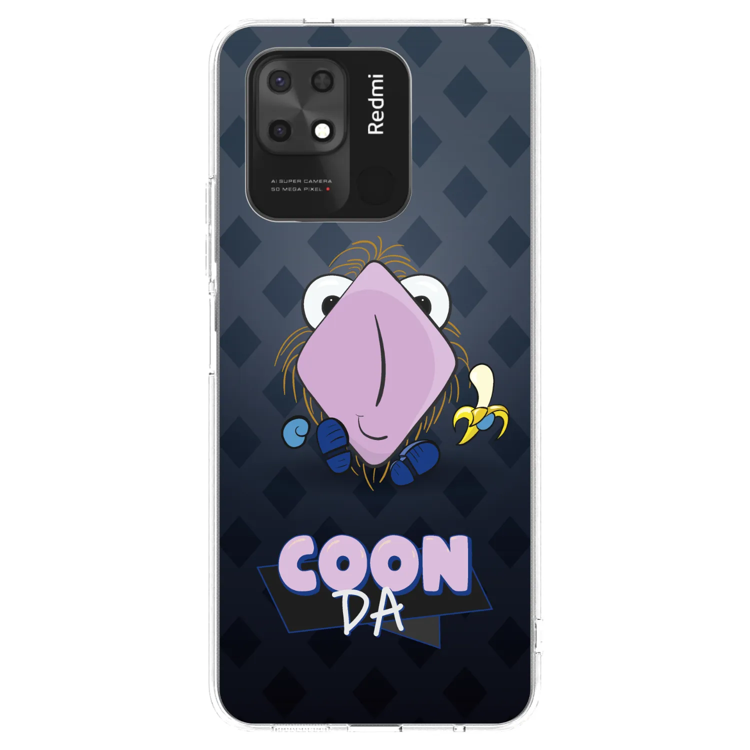 Silikónový prehľadný obal pre Xiaomi Redmi 10C - COONDA chlupatka - tmavá