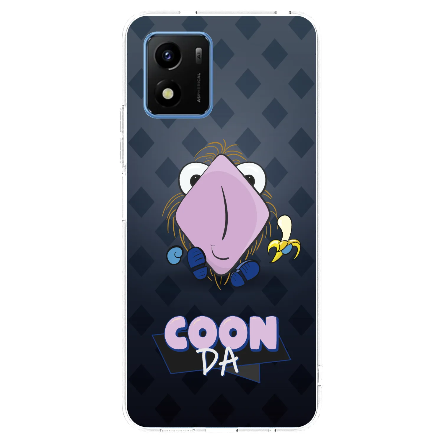 Picasee silikónový prehľadný obal pre Vivo Y01 - COONDA chlupatka - tmavá