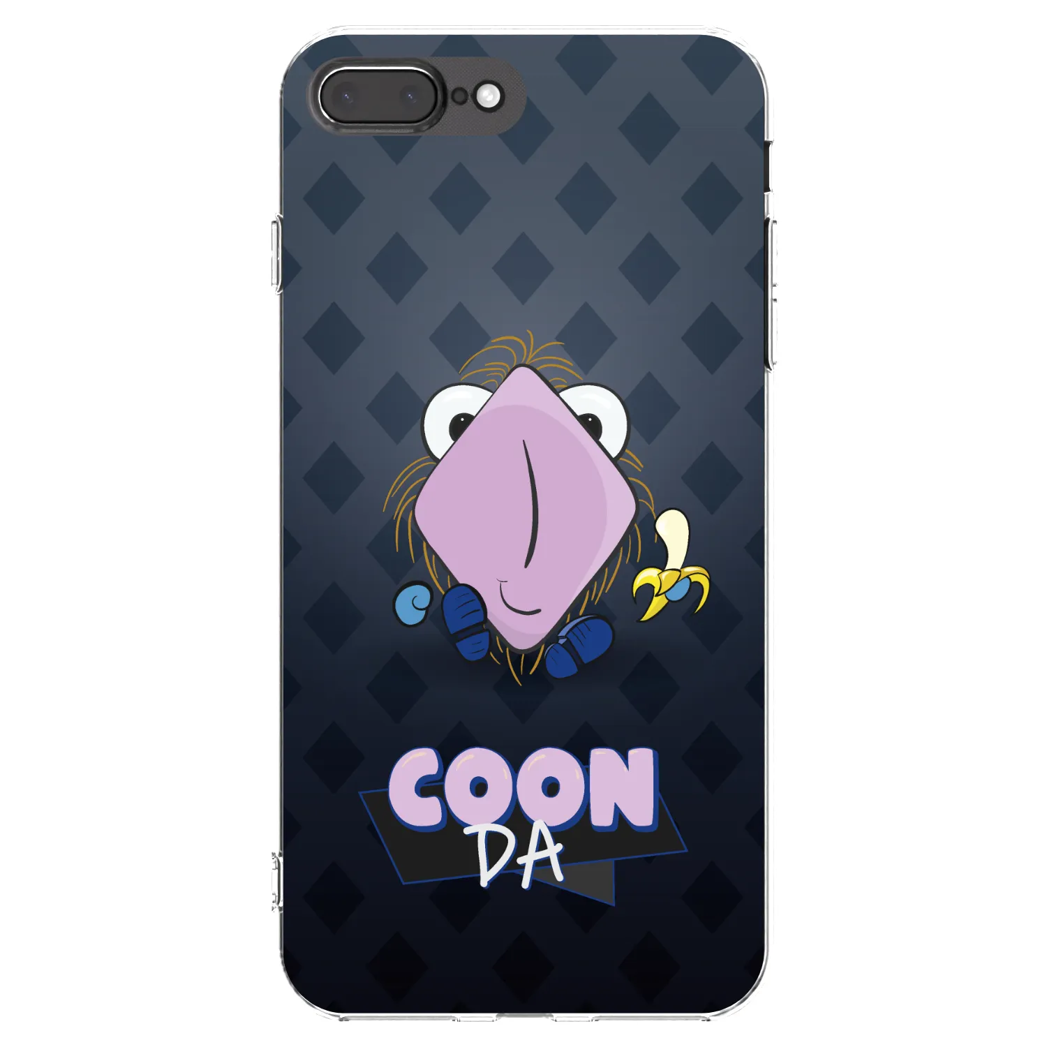 Picasee silikónový prehľadný obal pre Apple iPhone 8 Plus - COONDA chlupatka - tmavá