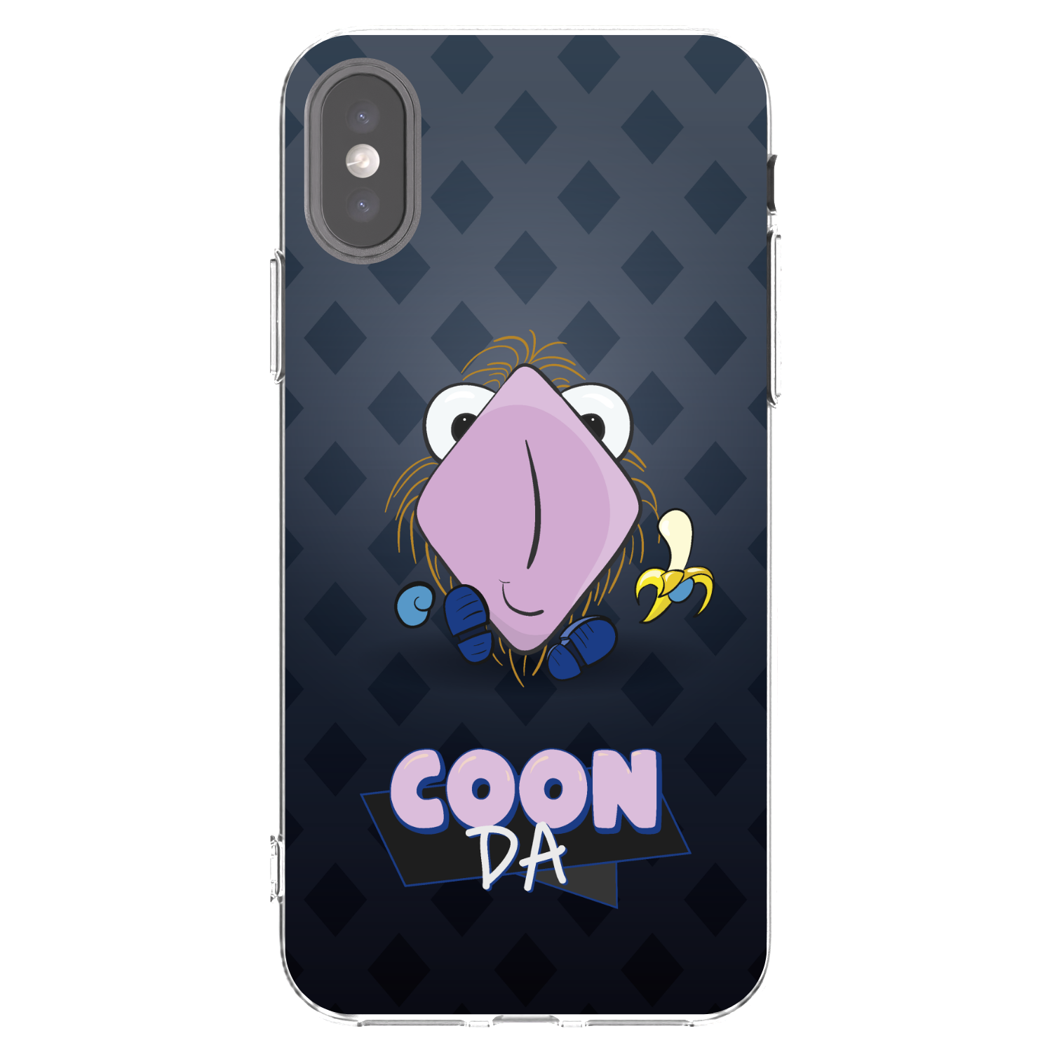 Picasee silikónový prehľadný obal pre Apple iPhone X/XS - COONDA chlupatka - tmavá