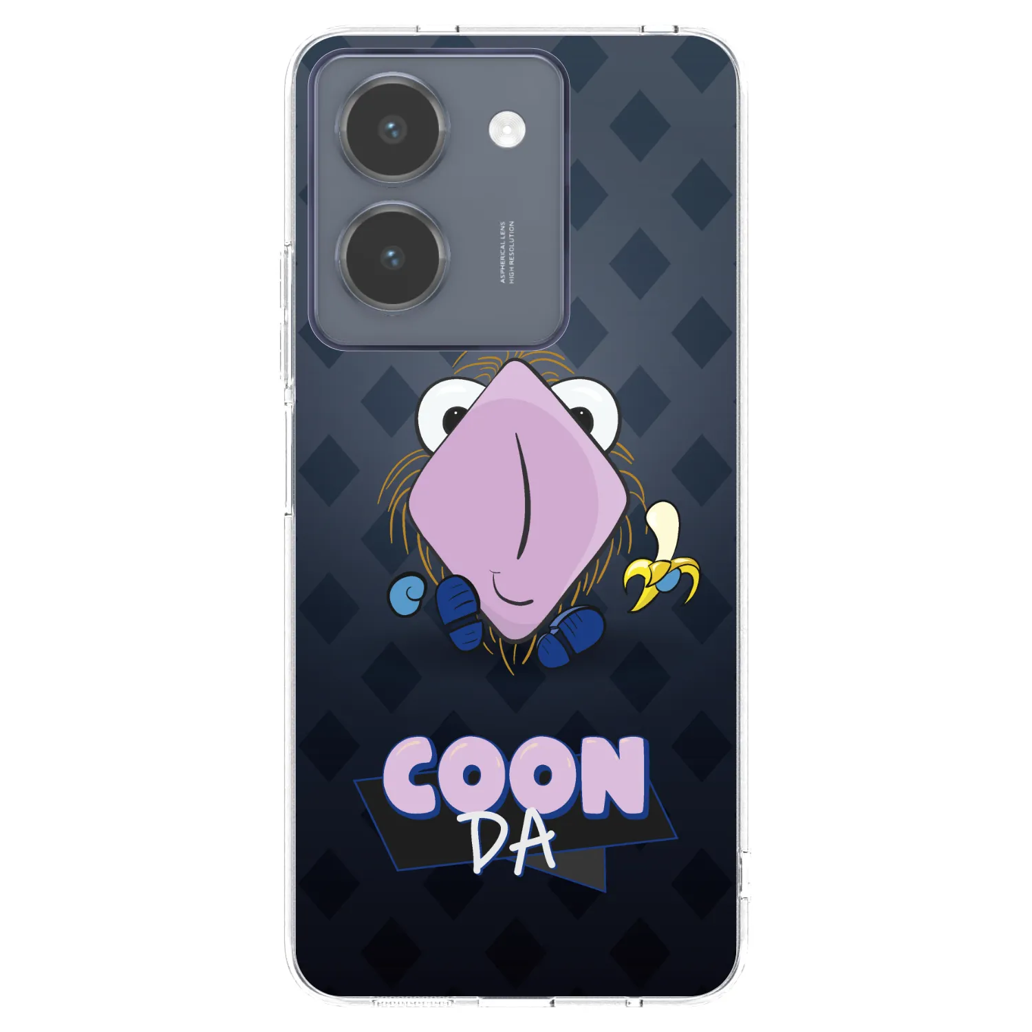 Picasee silikónový prehľadný obal pre Vivo Y36 4G - COONDA chlupatka - tmavá