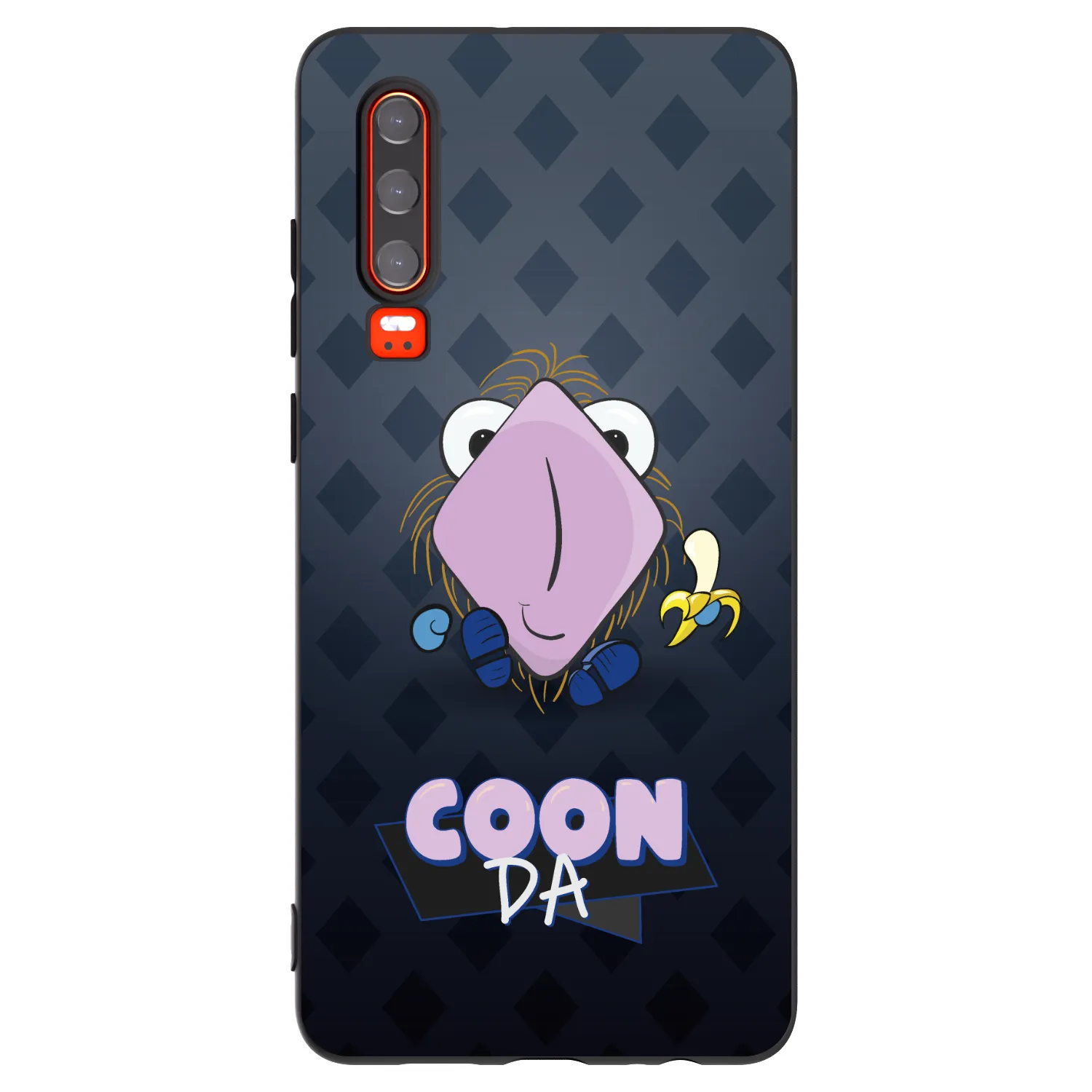 Picasee silikónový čierny obal pre Huawei P30 - COONDA chlupatka - tmavá