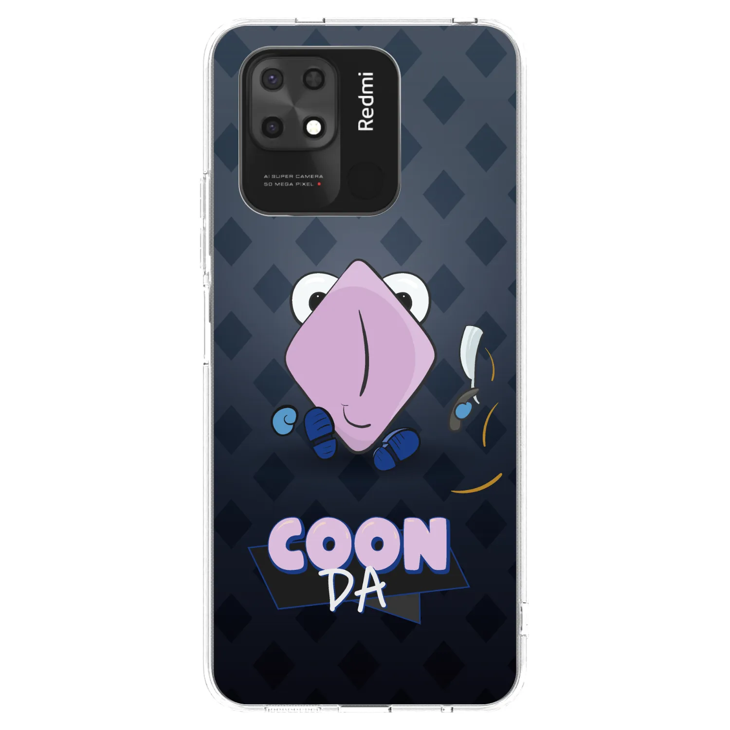 Silikónový prehľadný obal pre Xiaomi Redmi 10C - COONDA holátko - tmavá