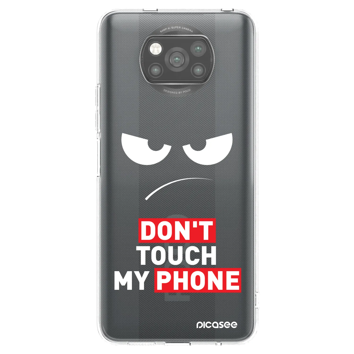 Picasee silikónový čierny obal pre Xiaomi Poco X3 - Angry Eyes - Transparent
