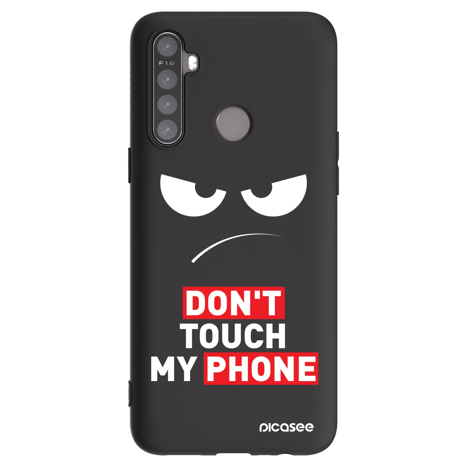 Picasee silikónový čierny obal pre Realme 5 - Angry Eyes - Transparent