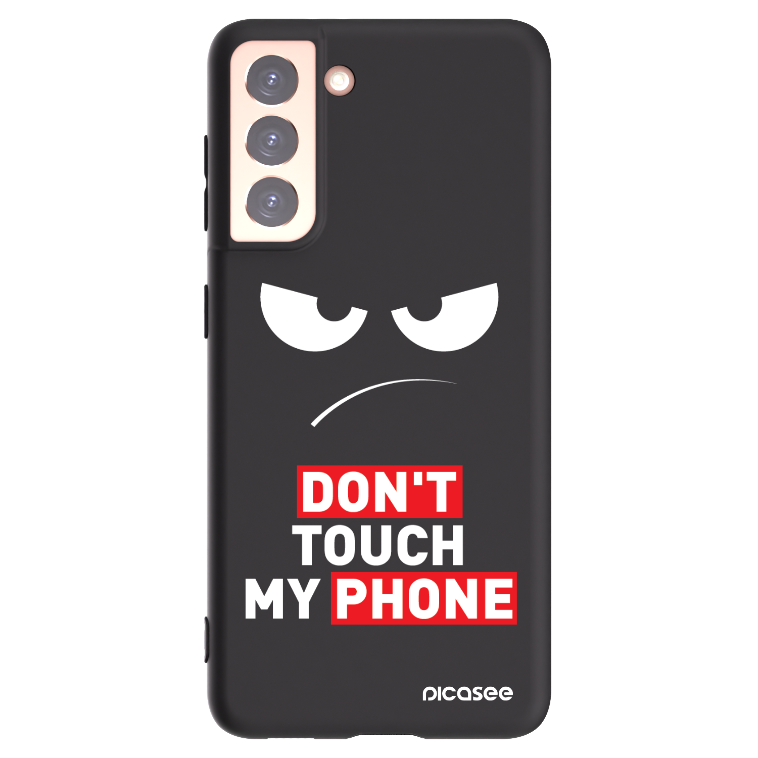 Silikónový čierny obal pre Samsung Galaxy S21 5G G991B - Angry Eyes - Transparent