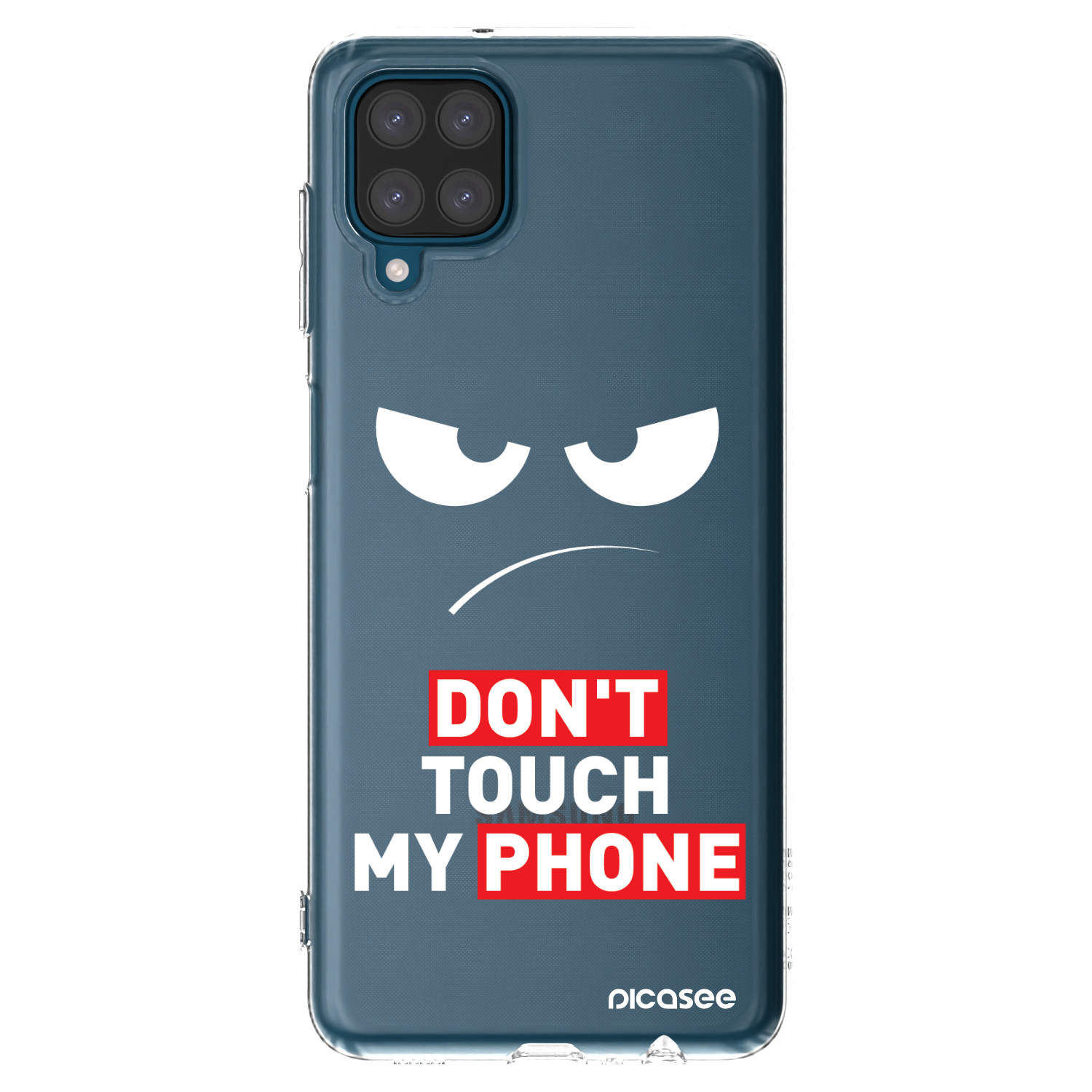 Picasee silikónový prehľadný obal pre Samsung Galaxy A12 A125F - Angry Eyes - Transparent