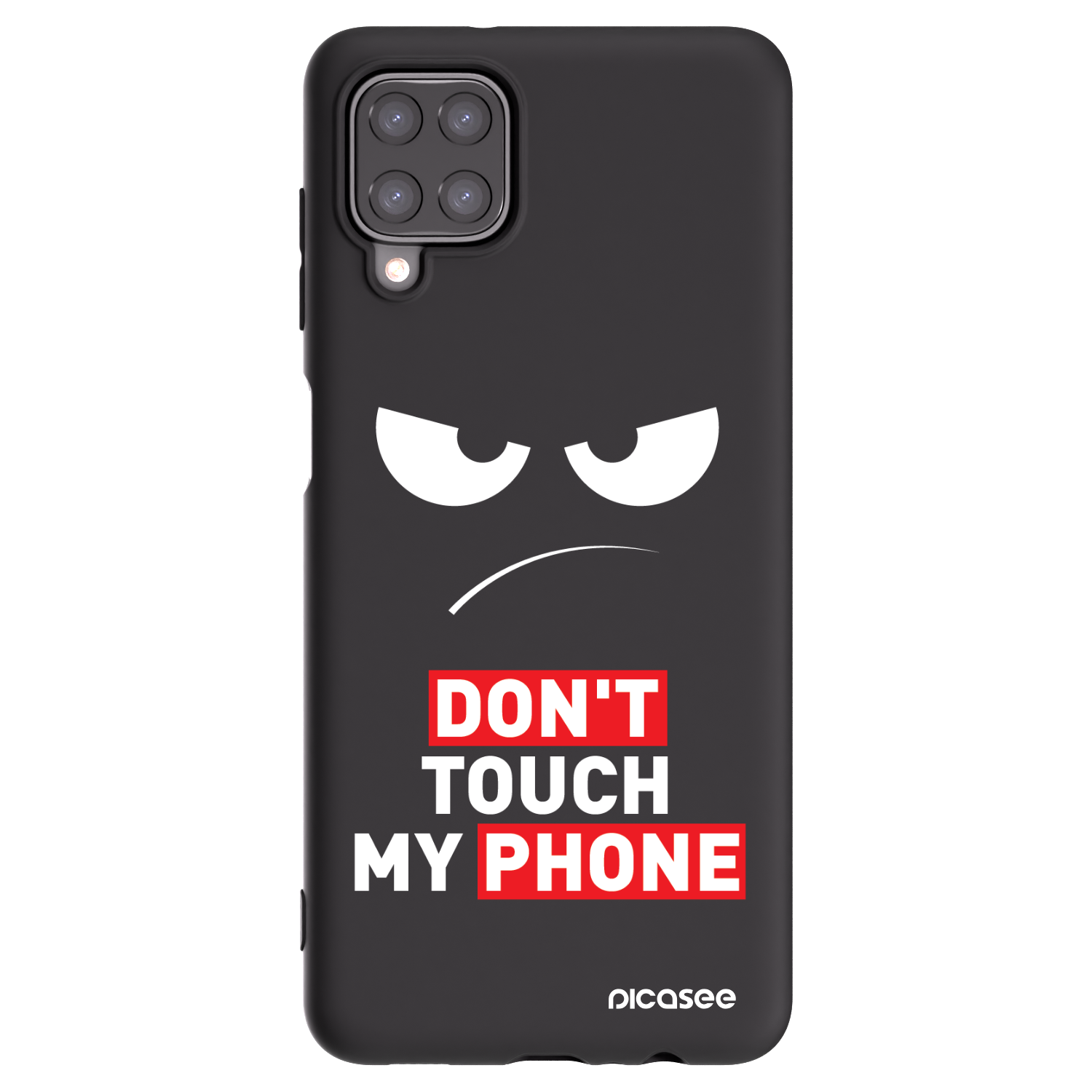 Picasee silikónový čierny obal pre Samsung Galaxy A12 A125F - Angry Eyes - Transparent