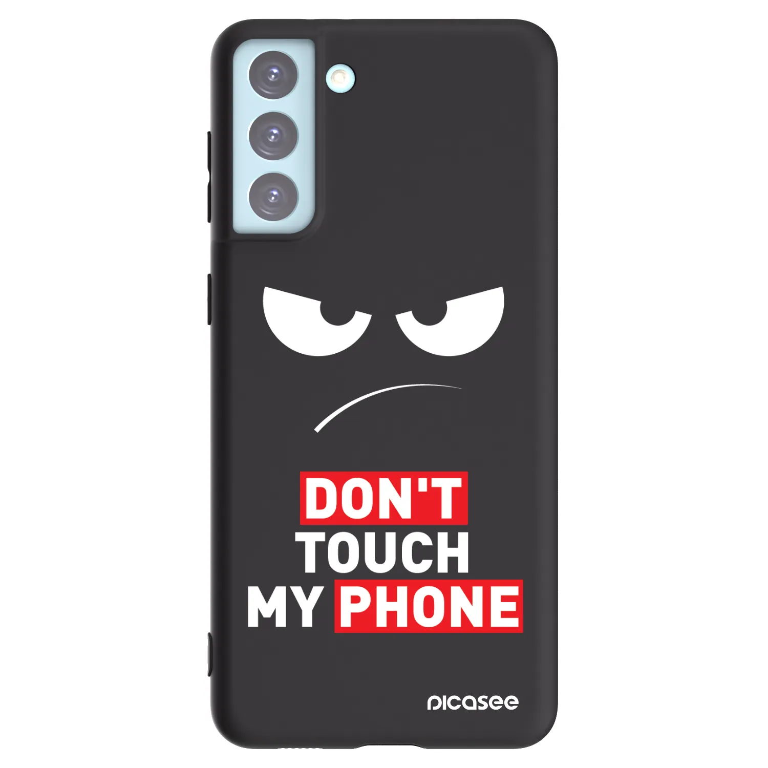 Picasee silikónový čierny obal pre Samsung Galaxy S21+ 5G G996F - Angry Eyes - Transparent